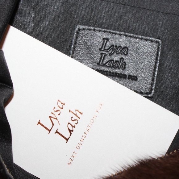 LYSA LASH Real Fur Mink Mahogany Clutch NWT - Picture 4 of 5
